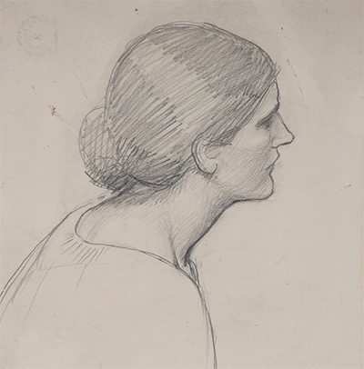 Girl's Head and Shoulders John William Waterhouse